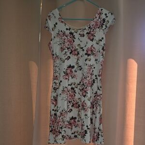 Rue21 Floral Cap Sleeve Mini Dress - White and Pink
